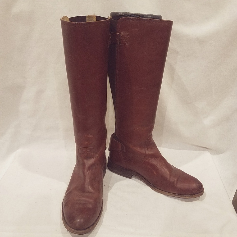 Frye Cognac/Redwood Knee High Boots Size 8.5 - Picture 2 of 8